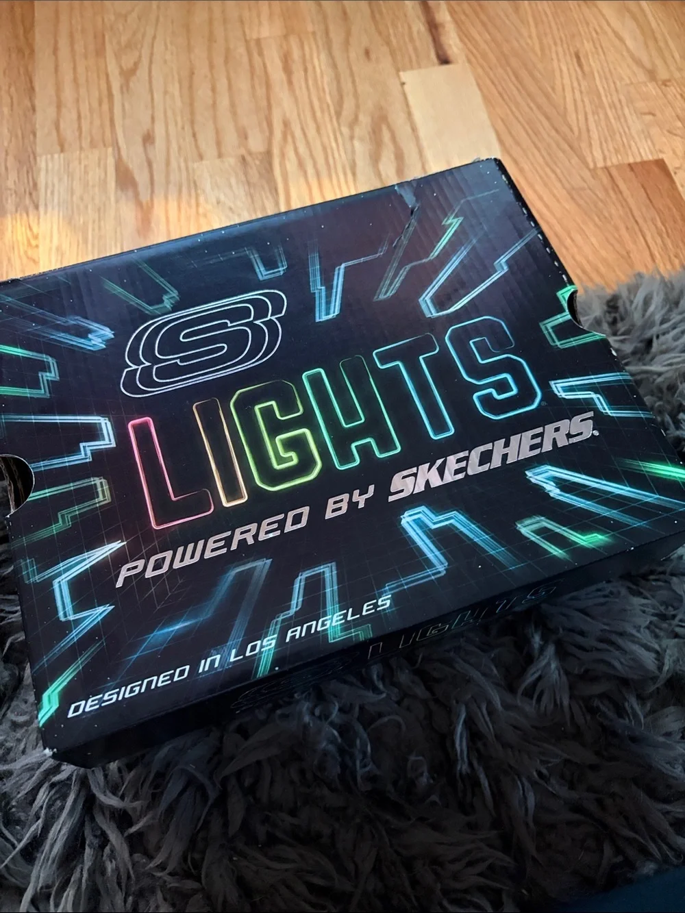 Skechers Kids' Gray and Orange Light-Up Sneakers - 1